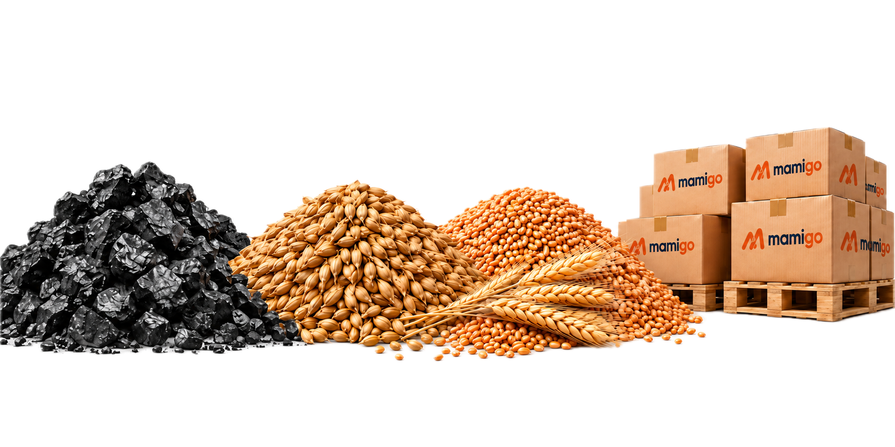 Kömür, mısır, soya ve kolili palet yükleri